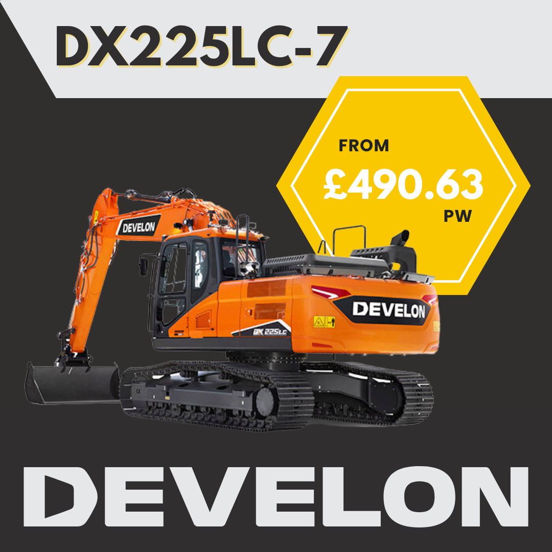 DEVELON DX225LC-7 - FROM £490.63 PER WEEK