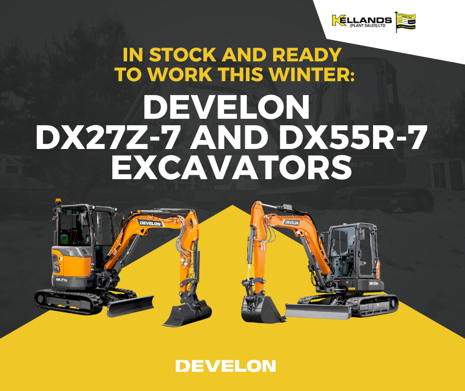 Develon DX27Z-7 and DX55R-7 Excavators