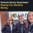 Kellands Service Department: Keeping Your Machines Moving, with Elle, Ginny and April pictured below.